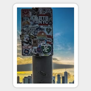 Sunset Brooklyn Bridge Manhattan Skyline NYC Sticker